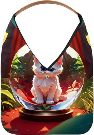 Generic Cat Crystal Ball Reusable Lightweight Grocery Bags - Foldable Into Compact Pouch, Washable & Sturdy, Multipurpose for Shopping and Travel