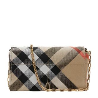 Burberry check Crossbody Bag In Beige Polyester Blend