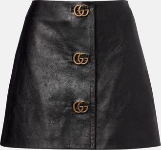 Gucci Double G leather miniskirt