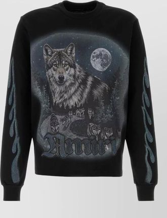 Amiri cotton crew neck graphic print long sleeves