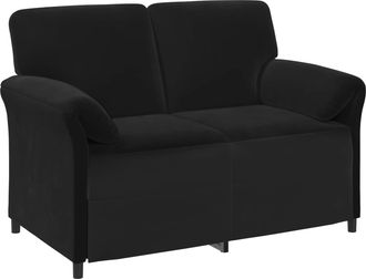 vidaXL Sof&aacute; De 2 Plazas Negro 138 X 83 X 95 Cm Terciopelo Vidaxl