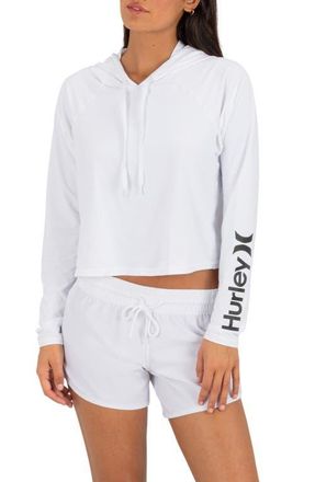 Hurley Oao Crop Cover-Up Hoodie in White at Nordstrom, Size X-Small