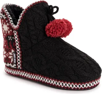 Muk Luks Amira Indoor/Outdoor Slipper in Black/Red at Nordstrom Rack, Size X-Large