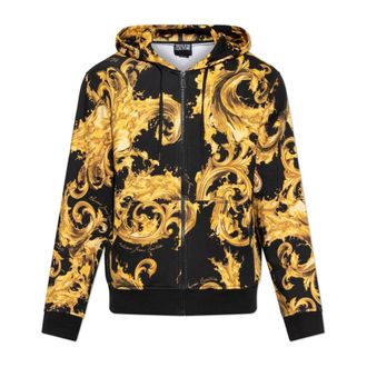 Versace Jeans Couture Zip-throughs, male, Yellow, Size: 2XL Barocco Print Sweatshirt