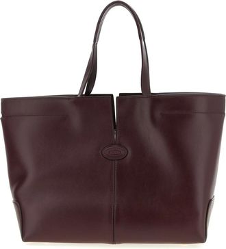 Tod's Tassen, Dames, Rood, ONE Size, Leer, Di Bag Folio Shopping Bag