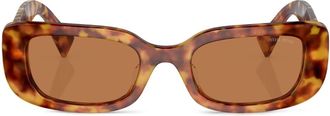 Miu Miu Eyewear tortoiseshell-effect rectangle-frame sunglasses - women - Acetate - 51 - Green