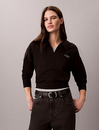Calvin Klein Sudadera Con Monograma Y Cuello Abierto