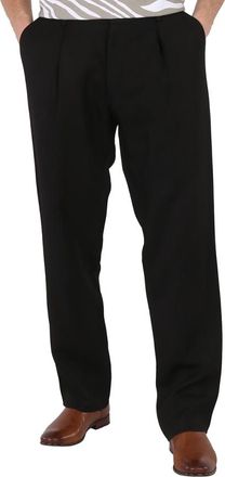 Roberto Cavalli Mens Black Pleated Trousers, Brand Size 52 (Waist Size 36)