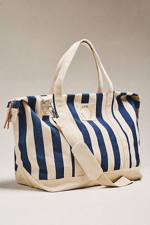 Sunshine Tienda Navy Stripe Canvas Weekender Bag
