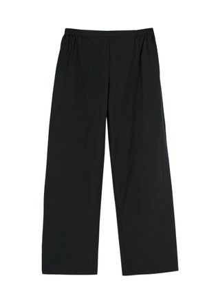 SHIRIN GUILD Black Cotton Wide Leg Trousers Size M
