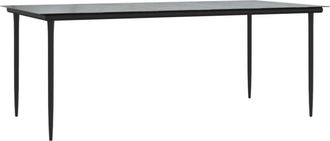 vidaXL Mesa Comedor Jard&iacute;n Acero Y Vidrio Templado Negro 200x100x74 Cm Vidaxl