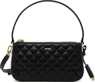 DKNY Trina Double Zip Crossbody - Dames - Handtassen - Zwart - ONE Size - Leer - Tassen