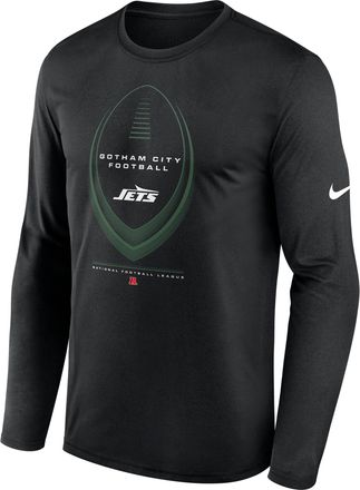 Nike New York Jets Legend Icon Nike Mens Dri-FIT NFL Long-Sleeve T-Shirt in Black | NKHT00A72-NDB