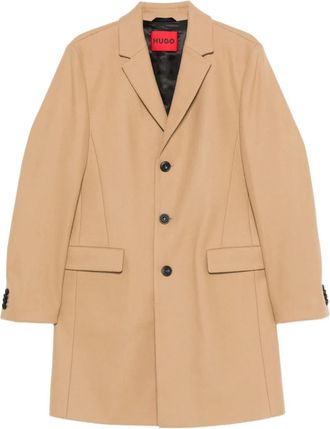 BOSS Jas met enkele rij knopen - Beige