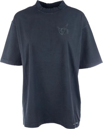 Balenciaga T-shirt in cotone con logo - Nero