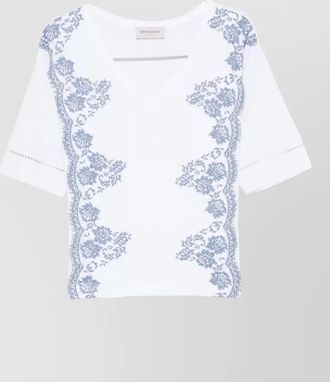 Ermanno Scervino top short sleeves cut out embroidery