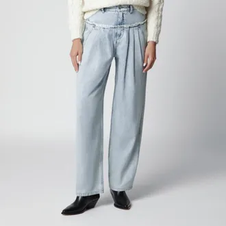 Isabel Marant Jeans Iniza plissettati in denim azzurro