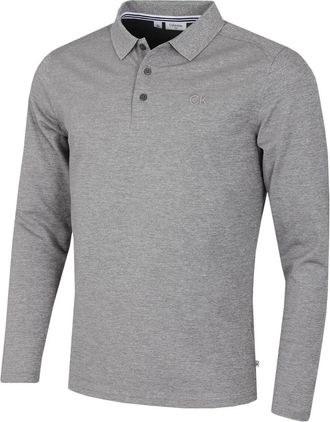 Calvin Klein Mens Long Sleeve Campus Polo Shirt - Grey Marl - XXXXXL
