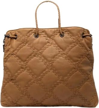 Bottega Veneta Pre-owned Tote Bags, female, Brown, Size: ONE SIZE Pre-owned Woven Leather Tote