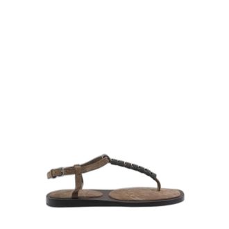 Brunello Cucinelli Sandalias de Mula - Shoes - Mujer - Marr&oacute;n - 39 1/2 EU