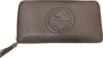 Gucci Soho Grayish Leather Long Wallet (Bi-Fold) (Pre-Owned)