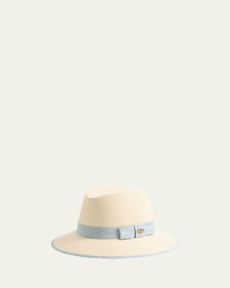 Valentino Garavani VLOGO Straw Fedora