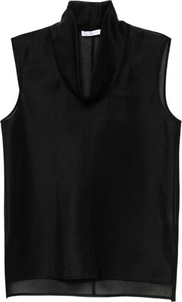 Helmut Lang Top con scollo drappeggiato - Nero