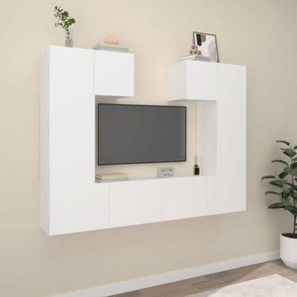 Berkfield Home 6 Piece TV Cabinet Set White Engineered Wood