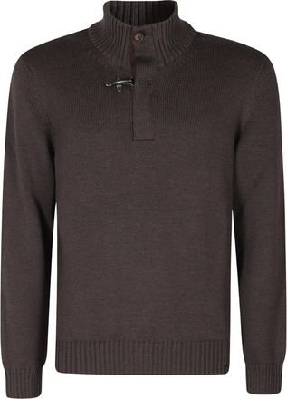 Fay Maglia Gancio Turtleneck - - Knitwear - Uomo - Marrone - M