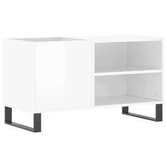vidaXL Mueble De Discos Madera De Ingenier&iacute;a Blanco Brillo 85x38x48 Cm Vidaxl