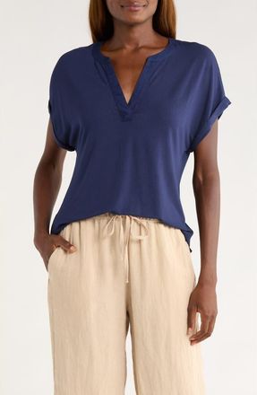 Tommy Bahama Kauai Split Neck Top in Coastline at Nordstrom, Size X-Large