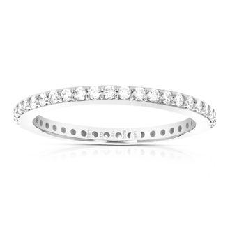 Vir Jewels 1/2 cttw Lab Grown Diamond Eternity Ring Wedding Band in 14K White Gold For Women