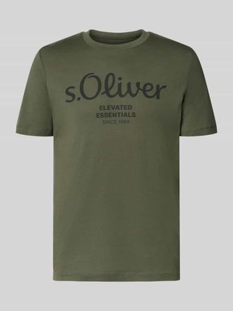 s.Oliver Red Label Regular Fit T-Shirt aus reiner Baumwolle Modell BASIC TEE BIG LOGO in Khaki, Gr&ouml;&szlig;e 3XL