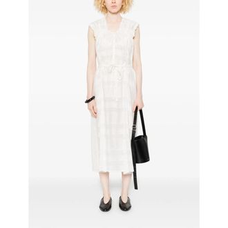 Low Classic Nylon-Viscose Drawstring Dress - White