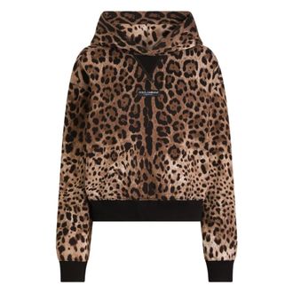 Dolce & Gabbana Hoodies & sweatvesten, Dames, Bruin, S, Hy 13M LEO NEW Hoodie