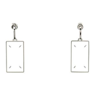 Maison Margiela Four Stitches Pendant Oorbellen - Dames - Oorbellen - Grijs - ONE Size - Accessoires