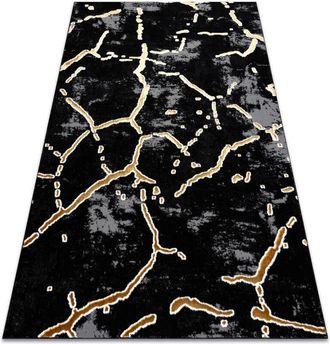 RugsX Rugsx - Alfombra Allure 1967 M&aacute;rmol - Estructural, Elegante, Glamurosa Negro / Oro Black 180x270 Cm