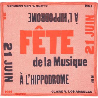 Clare Vivier Cotton Graphic Bandana in Poppy/black Fete De La Musique at Nordstrom