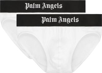 Palm Angels Set Of Two Cotton Briefs With Logoed Elastic Band
