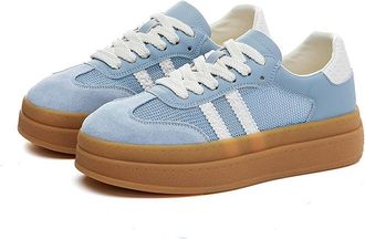 Generic ZBDP Womens Sneakers Female Shoes Round-Toe Flat-Soled Casual Training Shoes Women Blue