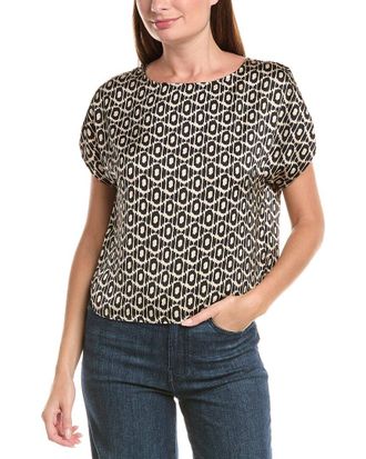 Nic+Zoe Nic & Zoe Lacy Diamonds Day Gloss Woven T-Shirt