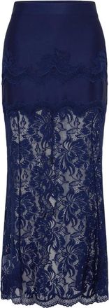 Paco Rabanne Midi Skirt In Lace And Jersey