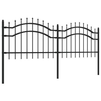 Berkfield Home Stunning Garden Fence with Spear Top Black 115 cm Powder-coated Steel