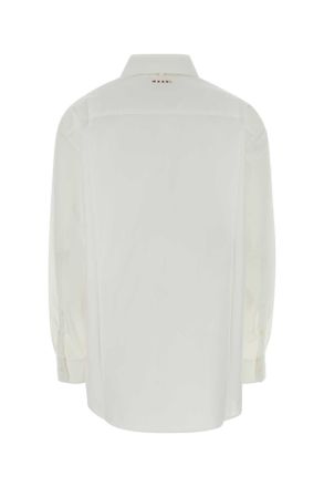 Marni Womens White Poplin Shirt Lilywhite Exterior: Cotton Camicie