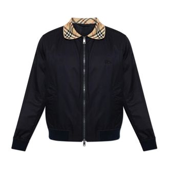 Burberry Bomber Jackets, male, Blue, Size: 2XL Logo Jacket