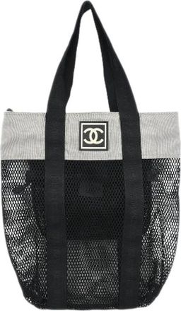 Chanel Pre-owned Tote Bags, female, Black, Size: ONE SIZE Pre-owned Nylon Tote Bag