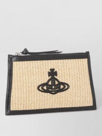 Vivienne Westwood raffia clutch bag woven texture chain strap