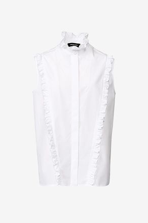 Fabiana Filippi &Auml;rmelloses Top aus Baumwolle mit Mao-Kragen