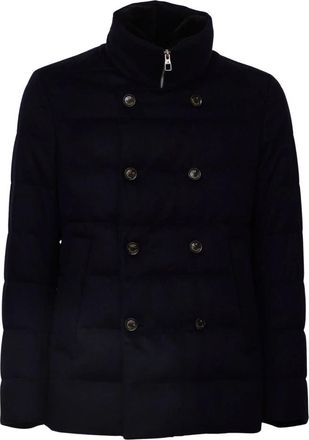 Montecore Double-Breasted Coat - Heren - Mantel - Blauw - XL - Leer - Jassen