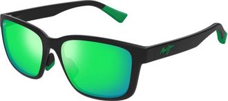 Maui Jim Mat Zwarte Zonnebril - Heren - Zonnebrillen - Zwart - 58 MM - Accessoires